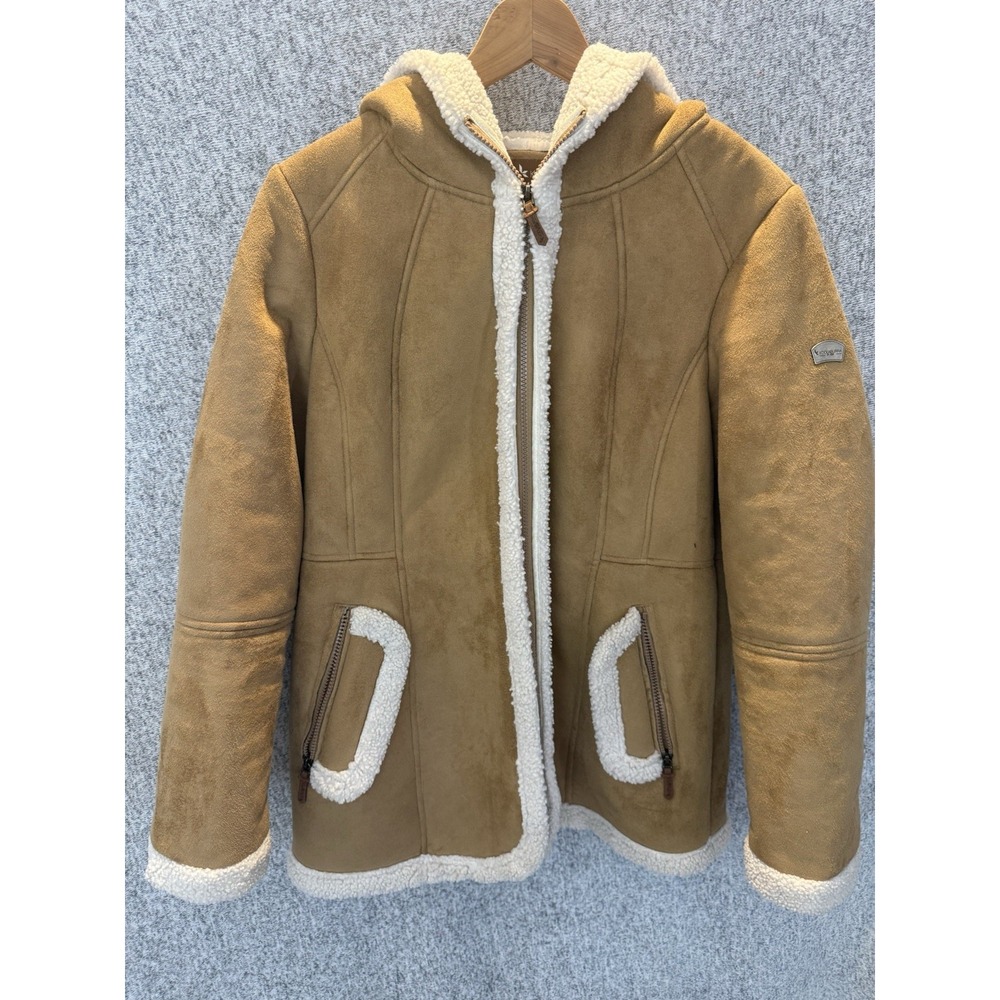 Ugg  Koolaburra Women's Cozy Suede & Sherpa Hooded Jacket Size Medium